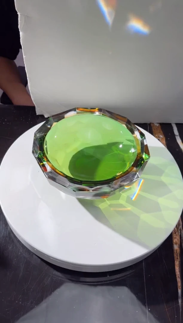 摆件CS0101009绿金色光之回声艺术果盘