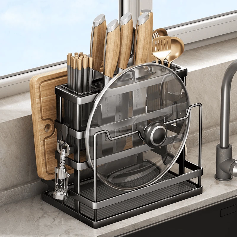 刀架置物架多功能台面粘板架筷子笼家用放菜板刀具收纳架K1-R607