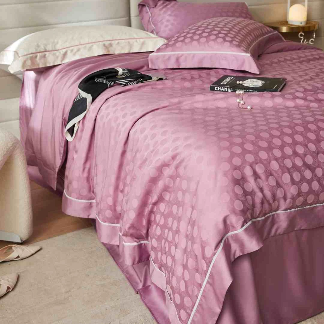 POCKET PIG/布袋猪【薄荷-紫】天丝棉提花床单四件套