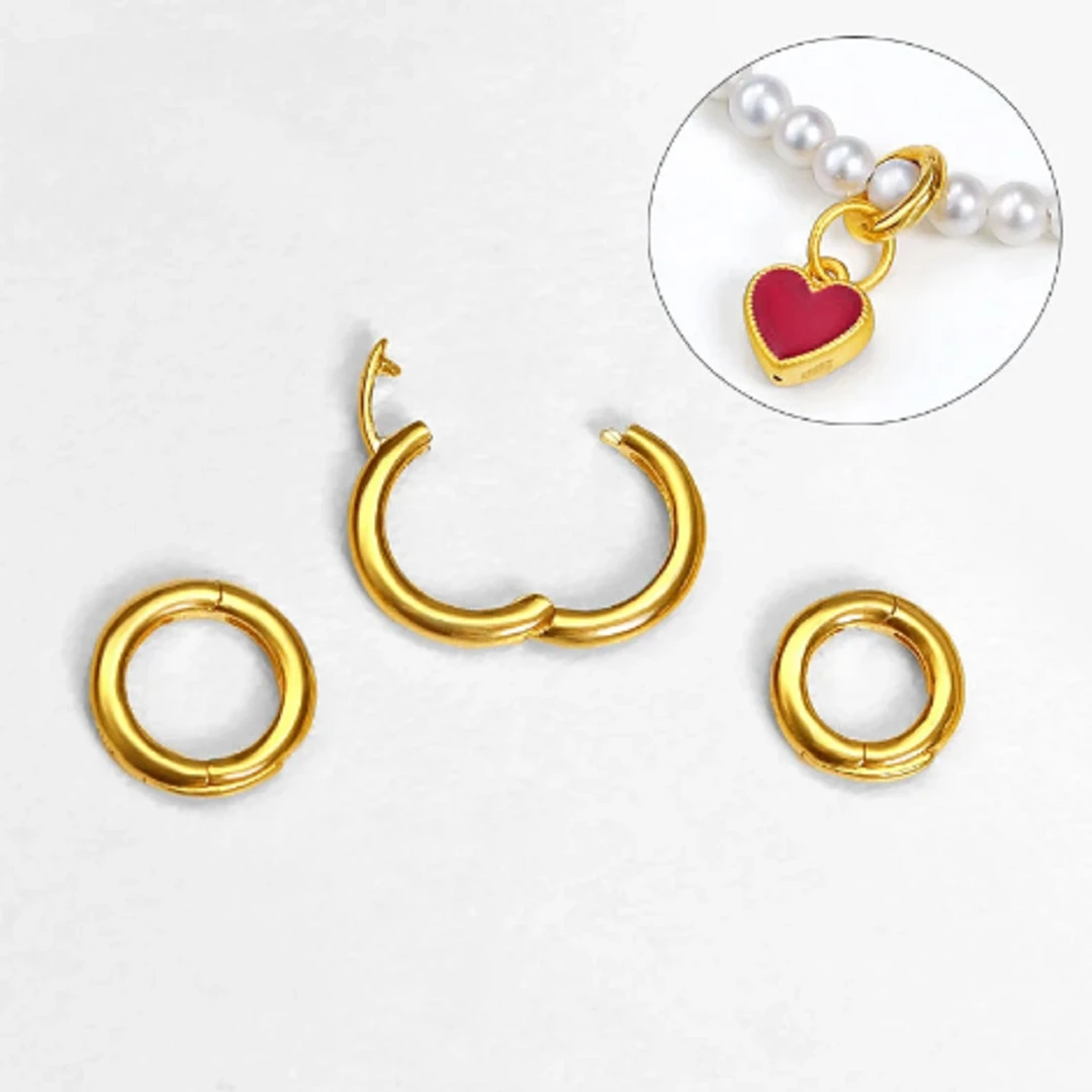 镀18k圆珠圆环扣吊坠扣头万能扣DIY手镯项链连接扣固定扣配件百搭