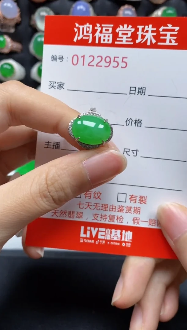 银S925镶嵌戒指翡翠2955