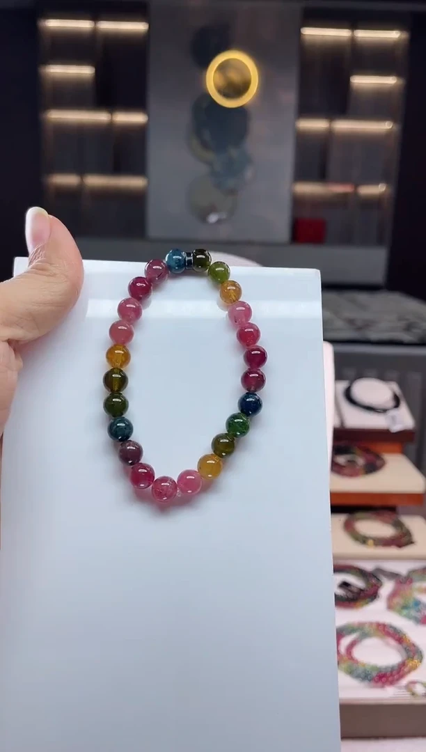 未镶嵌老矿碧玺单圈手串7mm+碧玺（多样性发一条）Q