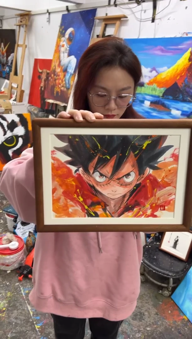 【闪购商品】丙烯画早川老师精装裱大圣