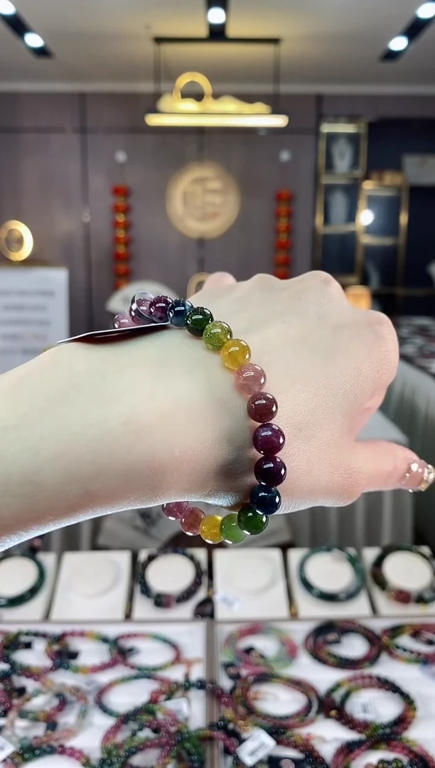 【闪购商品】碧玺单圈手串7mm+未镶嵌一物一证dan