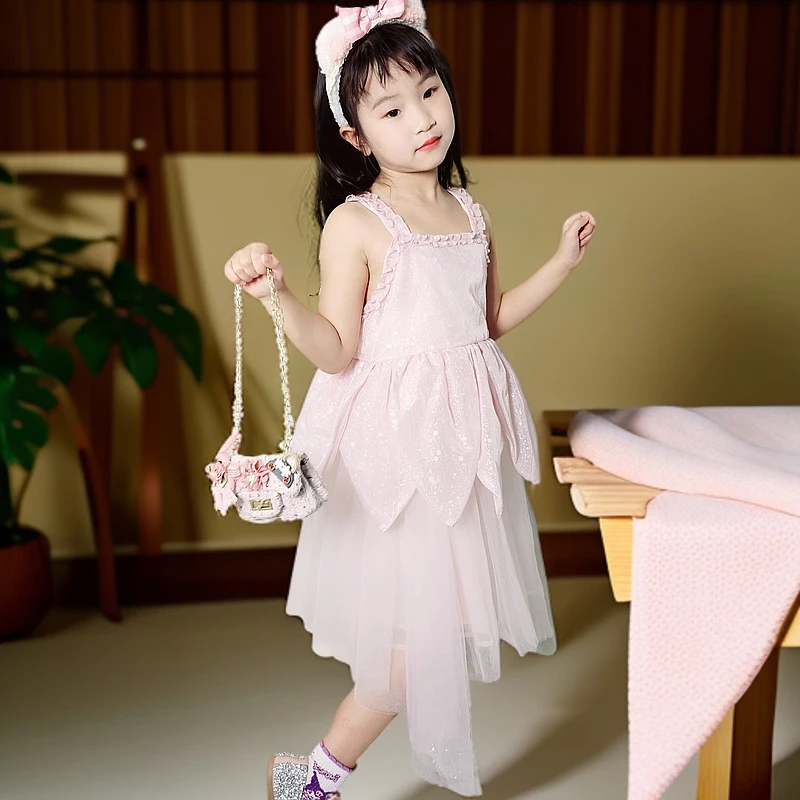 女童连衣裙2025夏季女宝荷花仙子公主吊带裙儿童生日礼服公主裙潮