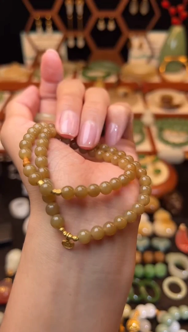 18K金镶嵌手链和田玉（糖玉）福利