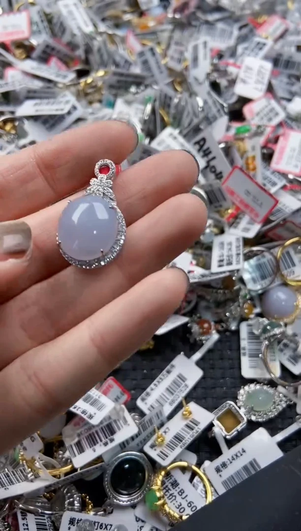 翡翠戒指银S925镶嵌666----2