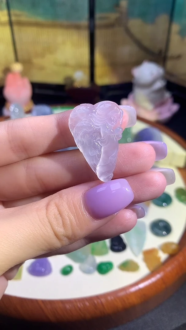 颈饰未镶嵌翡翠天然A货翡翠花仙子