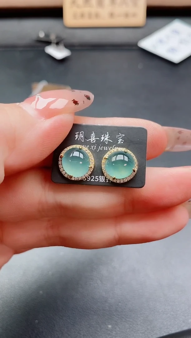 银S925镶嵌戒指翡翠1