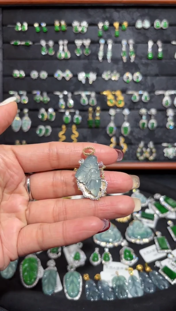 【闪购商品】翡翠颈饰银S925镶嵌天使/支持复检/一件