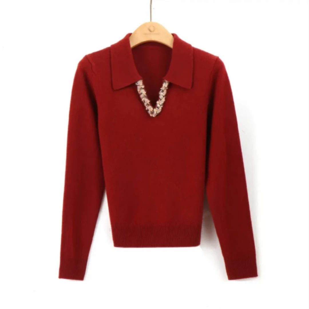 【61主播推荐】2024秋季新款针织上衣休闲修身潮流百搭纯色长袖