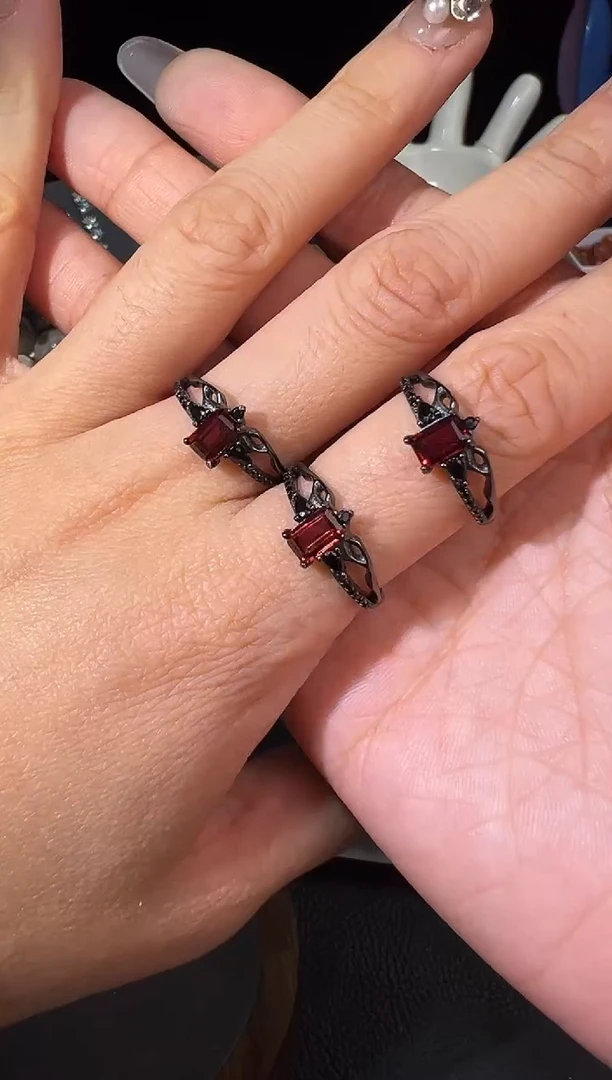 未镶嵌戒指石榴石多样性发其一