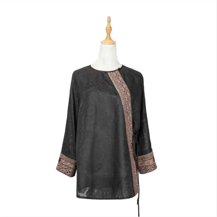 【万象有衣】双宝相花-原创设计师上衣香云纱高定外套上衣-8152