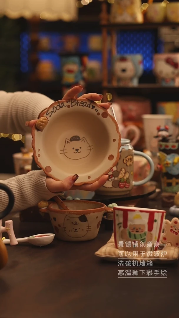 陶瓷景德镇可爱陶瓷釉下彩绘设计师款