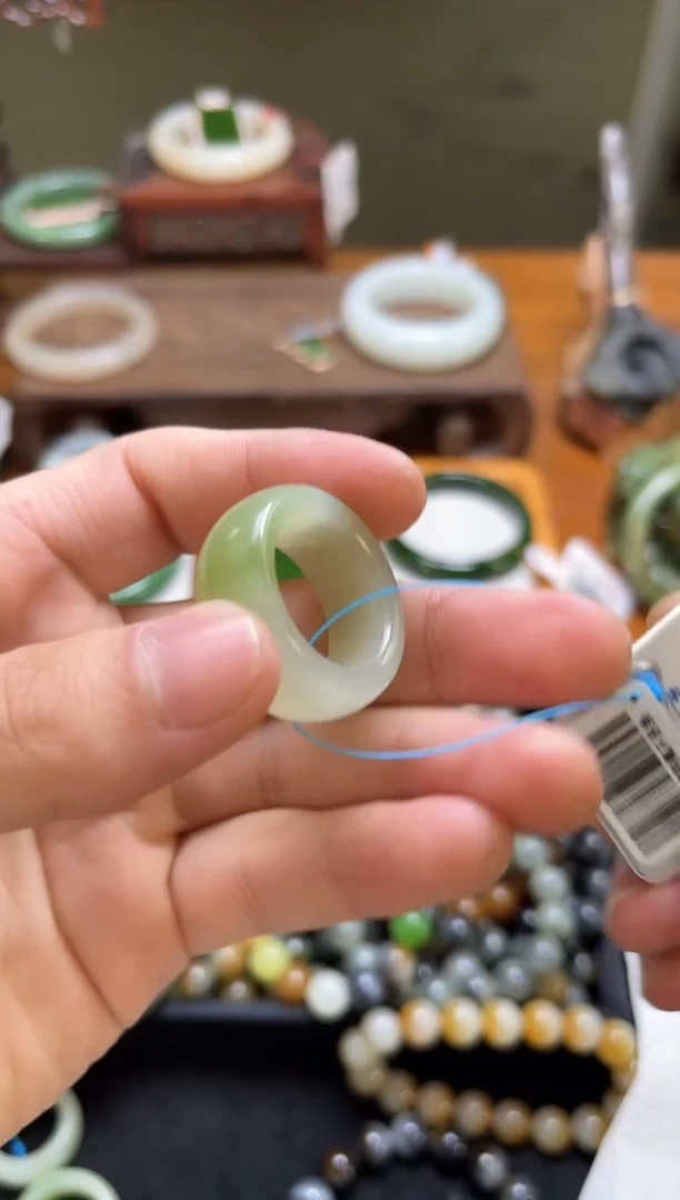 未镶嵌戒指和田玉青海翠青 21+圈 2