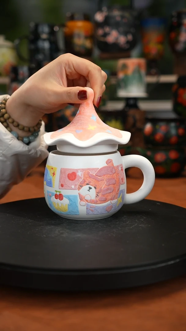 紫砂油画手绘釉下彩