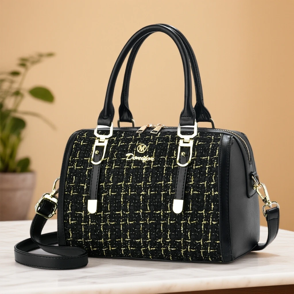 高级感女士波士顿包2025新款中年女包洋气妈妈斜挎包大容量手提包