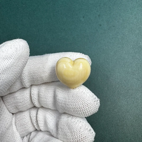 N1037天然猛犸牙爱心配饰 支持鉴定 假一罚四