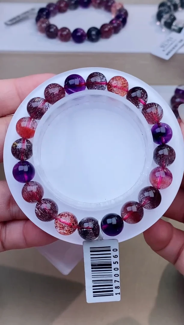 未镶嵌手链水晶黑加仑超七9m+