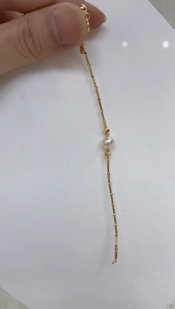 银S925镶嵌海水珍珠手链