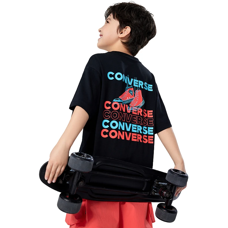 【Converse匡威】夏季新品男女童圆领印花短袖T恤CNVN-TE-H344