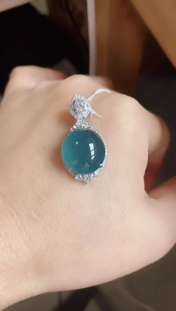 吊坠(赠链)银S925镶嵌翡翠1