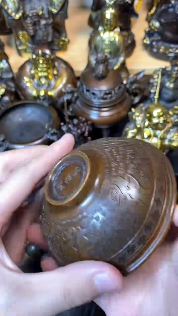 高端精品铜器铜器百福碗