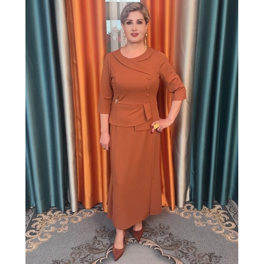 气质修身显瘦通勤百搭假两件连衣裙