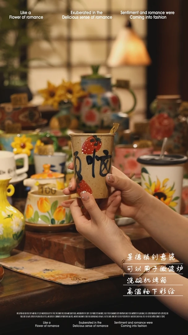 陶瓷景德镇高温手绘釉下彩设计师款式