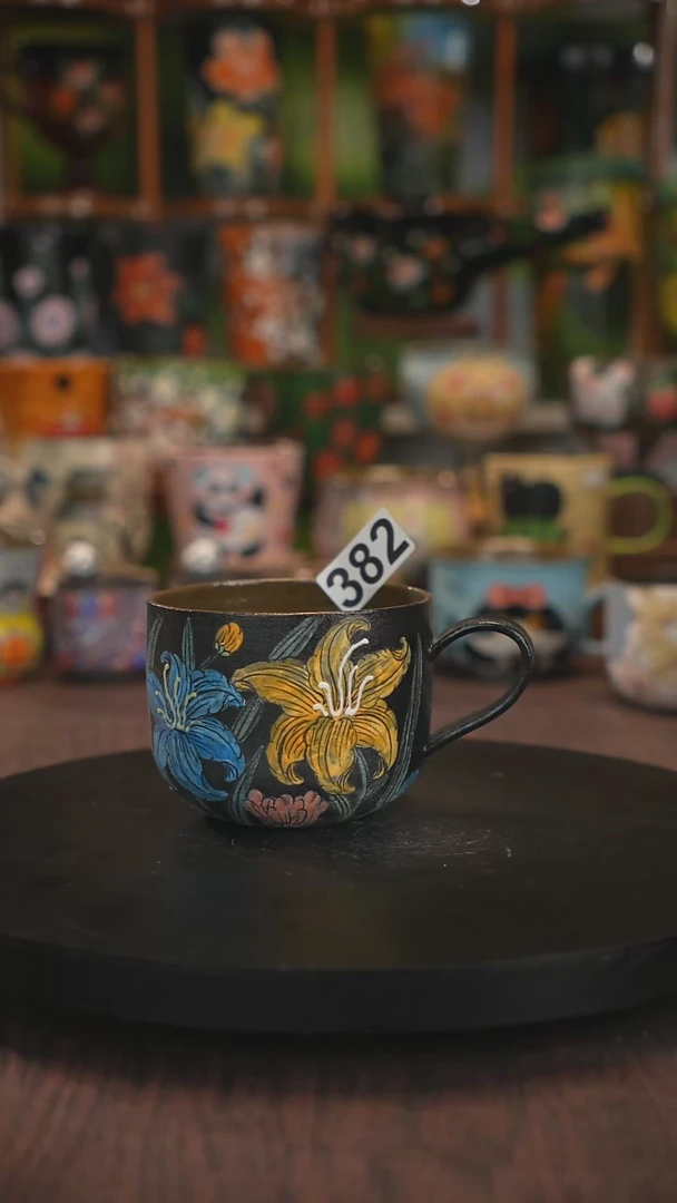 紫砂油画手绘釉下彩382