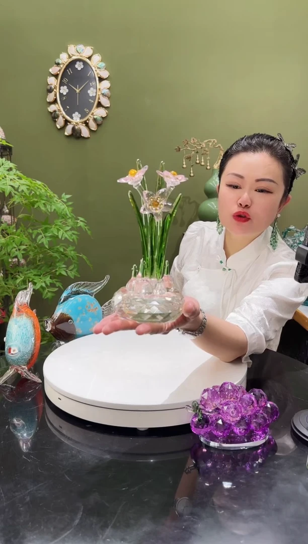 人造水晶K9水晶  水仙花 摆件