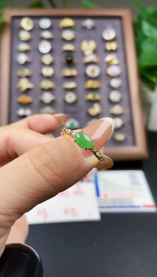 银S925镶嵌戒指翡翠12