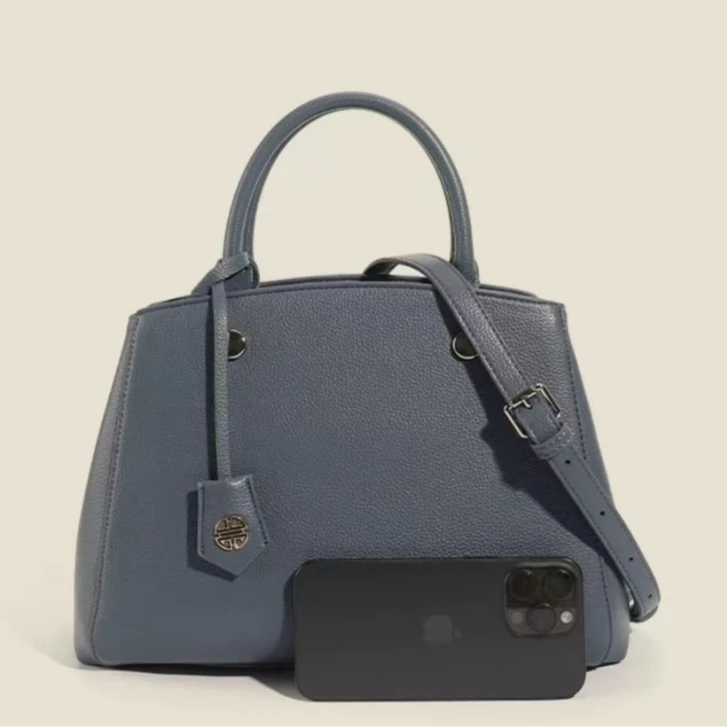 {丹丹的礼物}2024-25新款秋冬蓝色复古牛皮大包款号LT6008