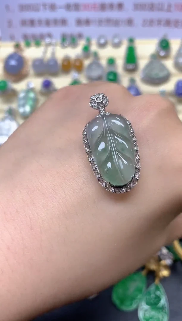 翡翠18K金镶嵌吊坠(不含链)吊坠|5650+565