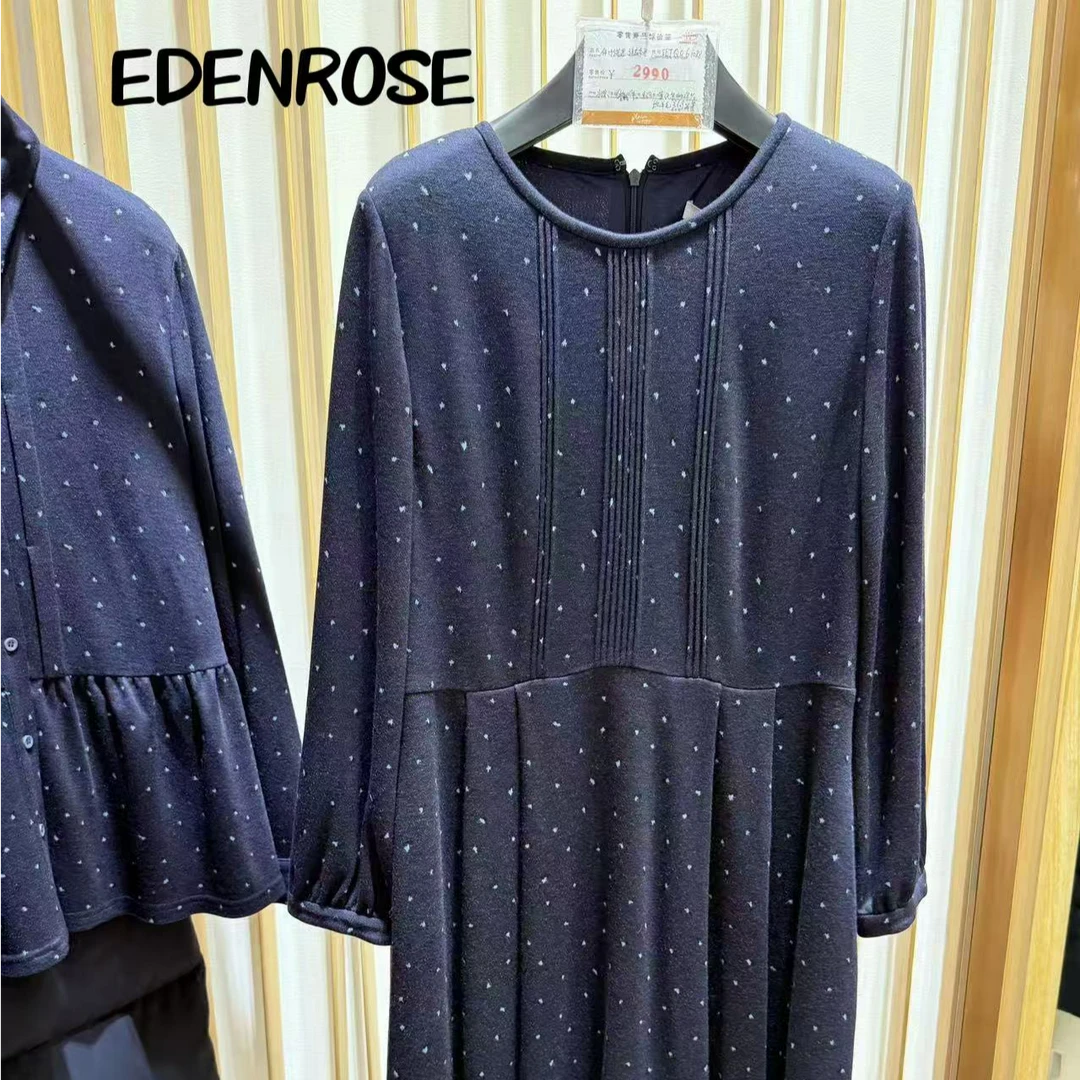 EDENROSE商场同款 百搭长袖气质连衣裙EETQ061088-2