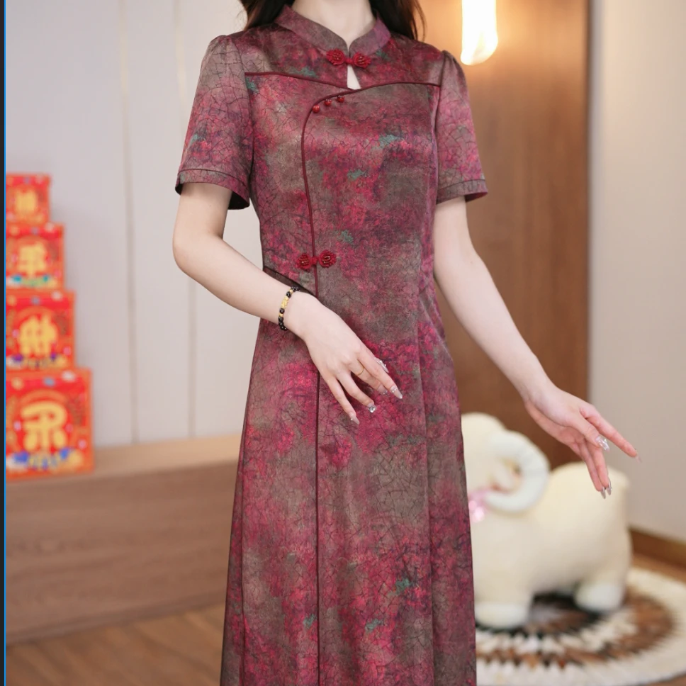 【鑫鑫直播专享】2025新款桑蚕丝大码夏季套裙真丝中式显瘦高端女装