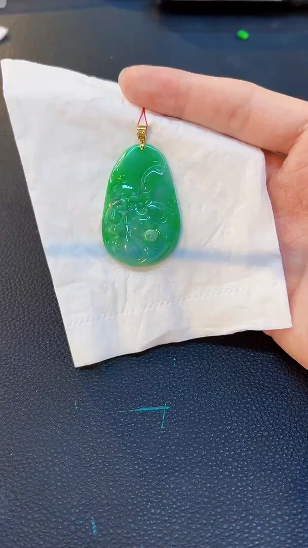 翡翠18K金镶嵌颈饰缅料A货/支持复检/一件