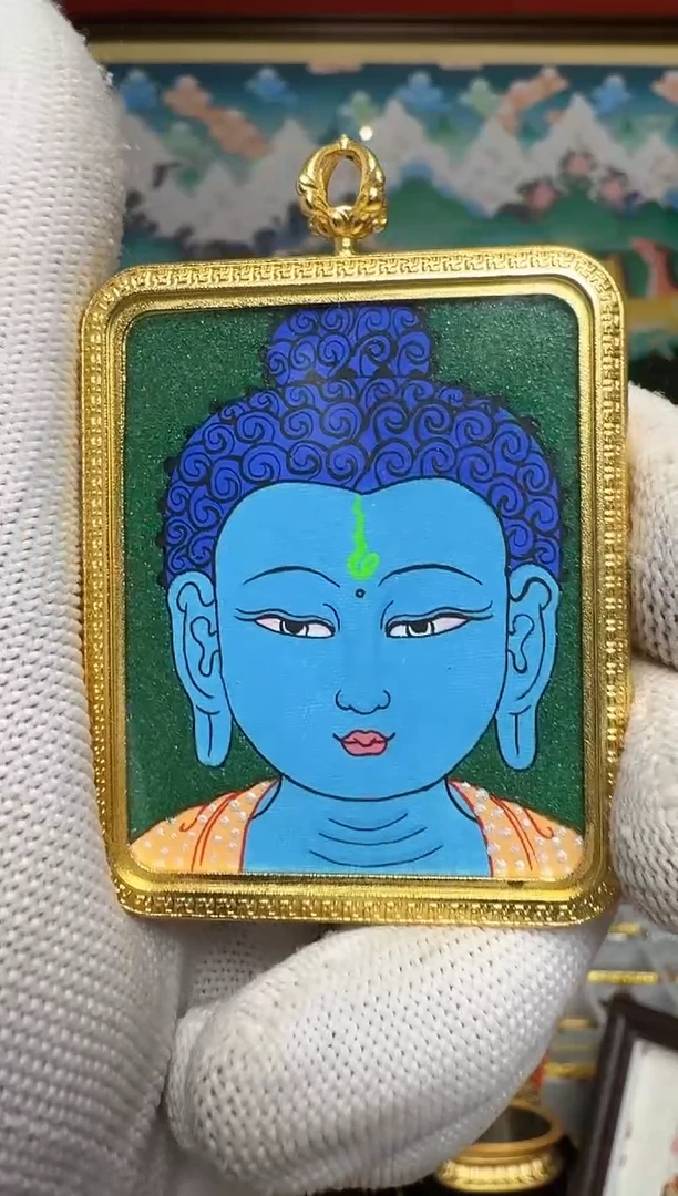 吊坠药老师-热贡纯手绘周毛