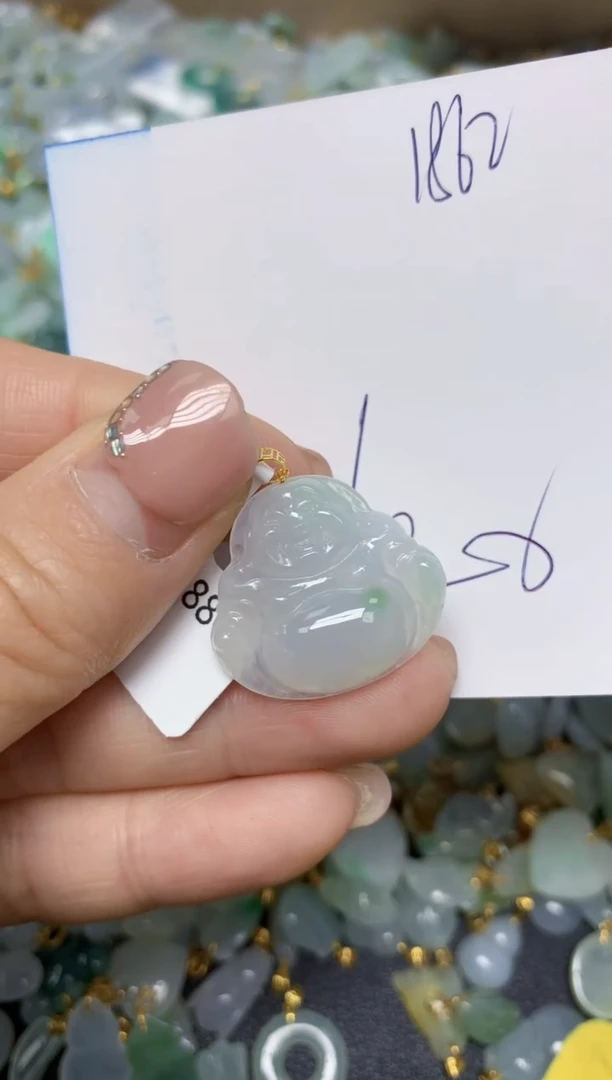 【闪购商品】翡翠挂件18K金镶嵌 天然翡翠A货