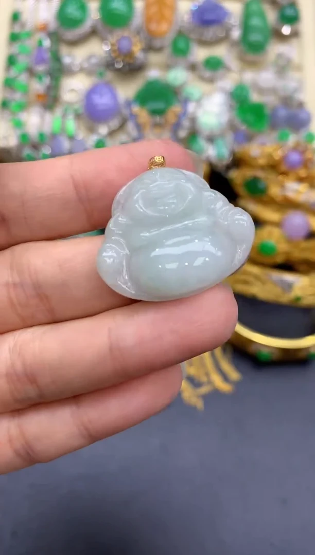 颈饰18K金镶嵌翡翠66-中国好珍宝