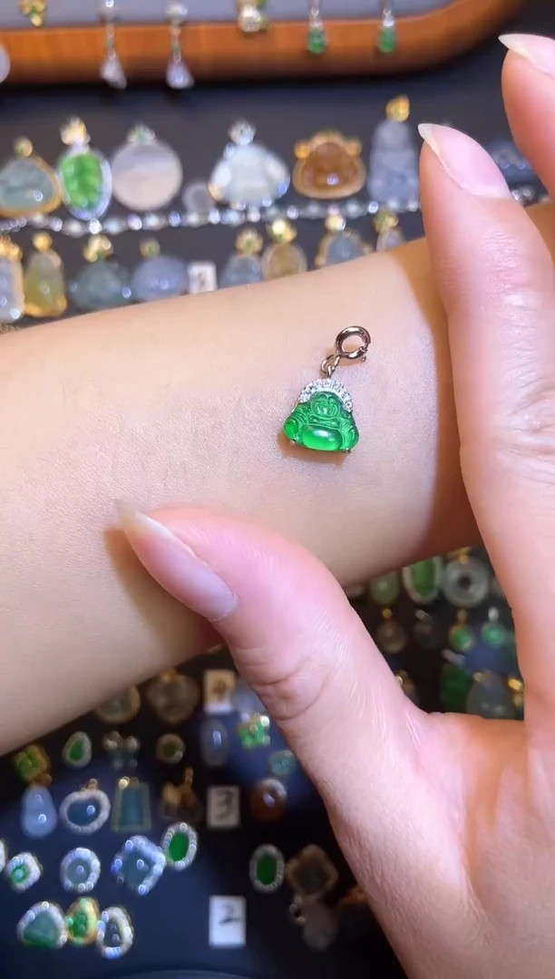 翡翠银S925镶嵌颈饰天然a货翡翠