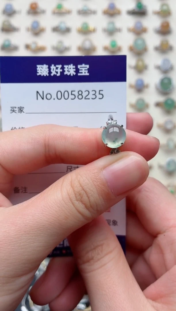 银S925镶嵌戒指翡翠.