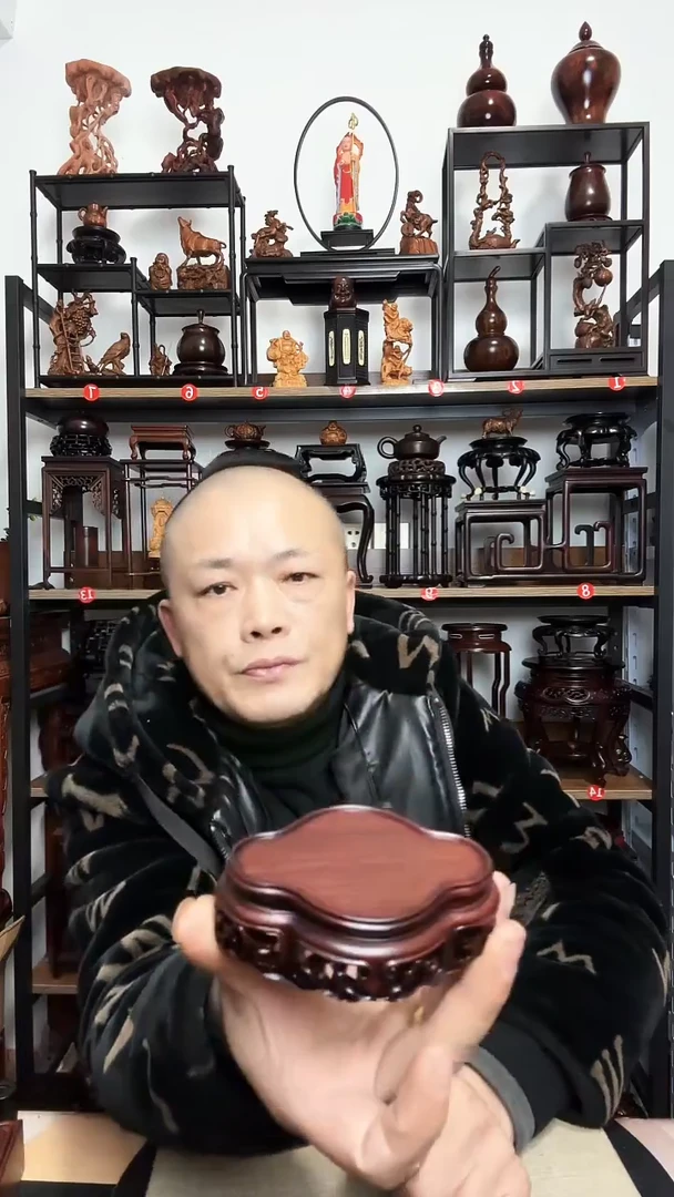 紫砂底座木内径8.5长5.5宽3.5高