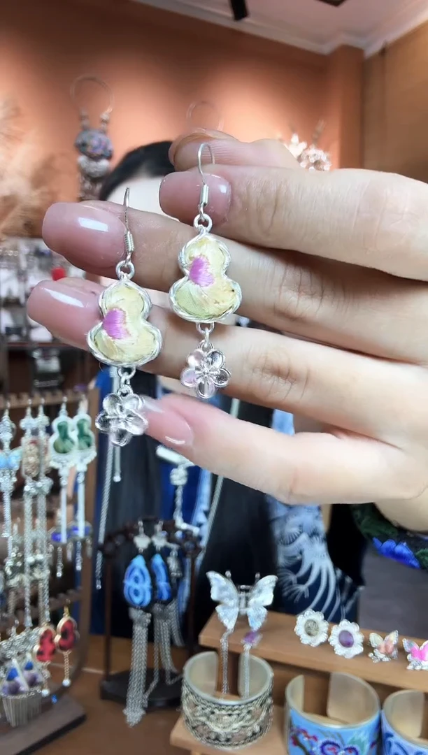 刺绣纯手工民族风耳环