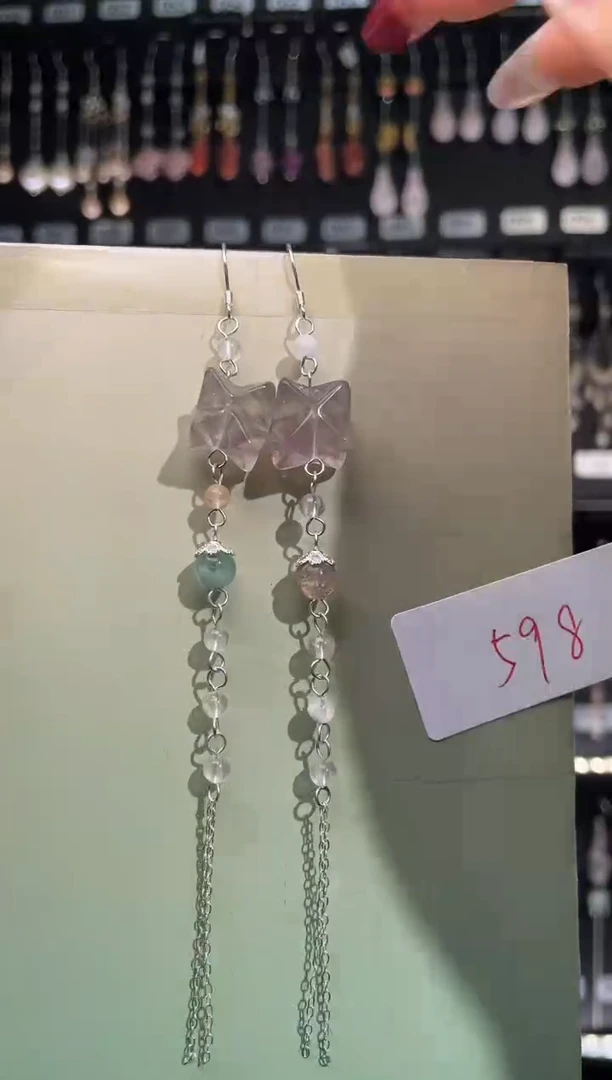 【闪购商品】紫晶耳饰银S925镶嵌喜欢拍