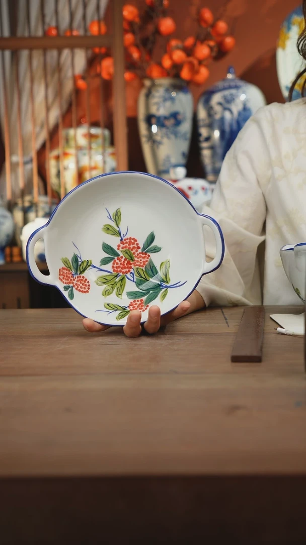 瓷片景德镇设计师釉下手绘陶瓷餐具