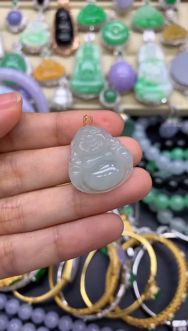 翡翠18K金镶嵌颈饰167-中国好珍宝