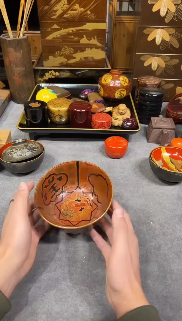 金莳绘 杯洗 大漆漆器大漆漆器