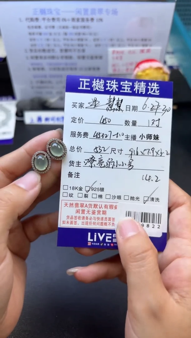 翡翠银S925镶嵌耳饰慧ZYZB-1009822
