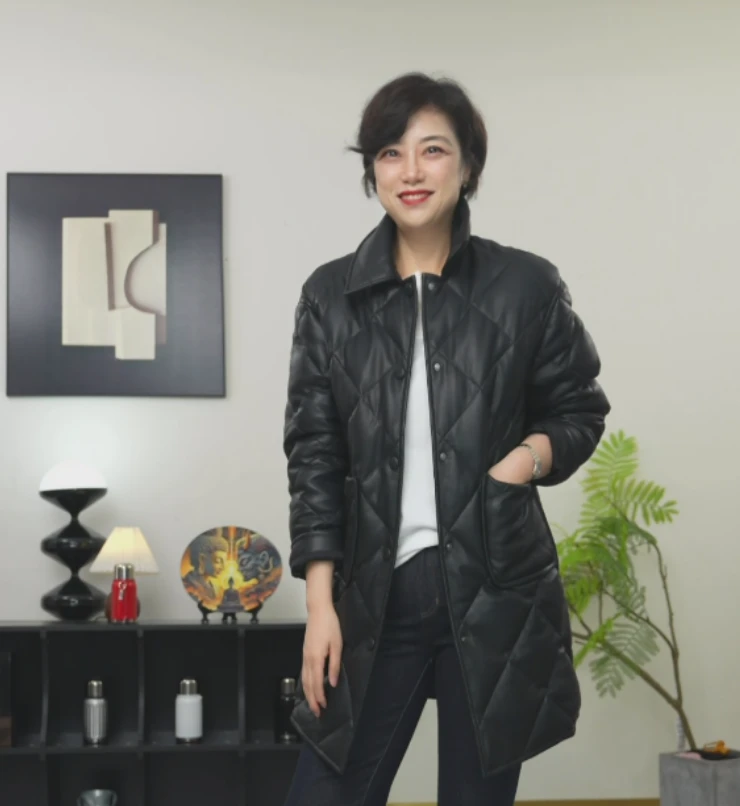 【U.M】踏雪翻领大口袋意大利进口羊皮鹅绒服羽绒服